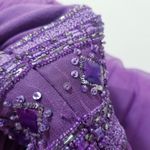 Adrianna Papell Chiffon Beaded Purple Maxi Dress Long Gown Photo 5