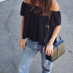 ZARA ✨  TRF Black Eyelet Off the Shoulder Top✨ Photo 0