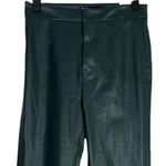 ZARA NWT Faux Leather Hi Elastic Waist Skinny Zip Up Ankle Crop Pants XS Green Photo 2