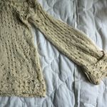 Free People Cream Open Knit Oversized Sweater Photo 1