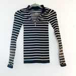 Free People FP Movement Slay Striped Half-Zip Performance Top Black Pink XS GUC Photo 1