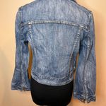 EXPRESS  Denim Jacket Size Small 100% Cotton Button Down Medium Wash Waist Length Photo 5