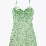 ZARA green floral mini dress Photo 1