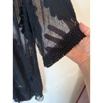 Etam 3/4 Sleeve Sheer Floral Tie Front Kimono Cover Up Black Women's Size XL Photo 6
