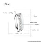 Boutique NEW Luxury White Ceramic Diamond Hoop Earrings‎ Photo 9