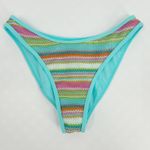 NWT Seamoly Womens Colorblock Striped Crochet Bikini Swim Bottoms Size XS Blue Photo 0