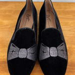 Seychelles  Coreylynncalter All Mine Black Velvet Bow Loafer Flat Silver Heel 6.5 Photo 0