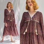 Christy Dawn  The Paloma Midi Dress Pink Comfrey Ditsy Floral Printed Flowy Large Photo 1