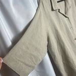 Bryn Walker  Brown Size Large All Linen USA Made Button Shirt Womens Woven Photo 4