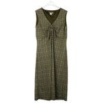 Vintage Isabella Bird Olive Green Mosaic Sleeveless Sun Dress Midi Dress XS Photo 5