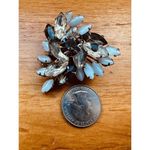 VTG Gorgeous Prong Brooch Smoky Gray Milk Color Stones & Clear Prong Set Brooch Photo 7