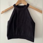Aerie  Black Ribbed Seamless Stretchy Superchill High Neck Tank Top Photo 1