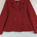 Jaeger Vintage  Red Twill‎ Double-breasted Blazer Jacket Women's Size XL Photo 3