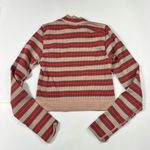 Urban Outfitters Out From Under Red Beige Ribbed High Neck Long Sleeve Crop Top Photo 3