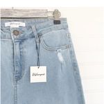 Revamped  light wash cropped frayed denim jeans size 5 Photo 2