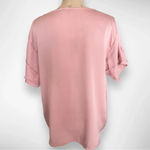 Banana Republic BANANA REPUBLIC Short Sleeve Satin Mauve Blouse W/ Lace Detail Size Small | EUC Photo 3