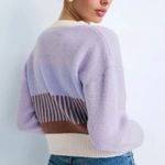 MINKPINK  Lavender Cropped Oversized Cardigan Sweater MEDIUM Colorblock Soft $109 Photo 1