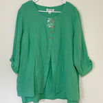 Coldwater Creek NWOT  Green Light As Air Gauze Tunic Size 2X Photo 0