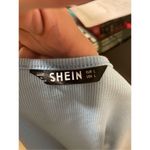 SheIn  Open Work Pastel Blue Crop Cardigan Large Photo 5