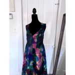 Anthropologie  Printed V-Neck Pleated A-Line Watercolor Dress Size Large Photo 3