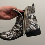 Snake Skin Black And White Boots Buckle Boots Booties Size 7 Photo 4