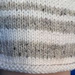 Vintage Chunky Hand Knit Wool Blend Sleeveless Cardigan Cream Neutral Winter Tan Size M Photo 9