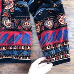 vintage • 1980s printed velvet jacket Saxton Hall floral peacock black red blue Size M Photo 6