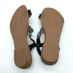 Womens Sandals Slip On Ankle strap Rhinestones Shimmer Black Size 40 US 8 Photo 3