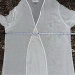 Flora Nikrooz  Vintage Women’s Size M White Chiffon Embroidered Long Gown Robe Photo 13