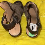 Calvin Klein Size 9.5 Brown Velour Peep Toe Block Heels Photo 6