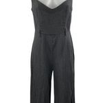 Reformation Womens Black Sleeveless V Neck Cami Tank Wide Leg Jumpsuit Size 4 Photo 0