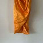 House Of CB  Tangerine Satin Pleated Corset Midi Dress Size XS Photo 3