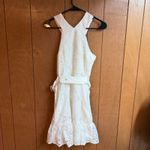 Ciebon Women XS White Lace Patchwork Floral Criss Cross Neck Dress Cottagecore Photo 7