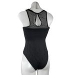 ZARA  Women Black Sleeveless Mesh High Neck One Piece Swimsuit Swimwear Size S Photo 2