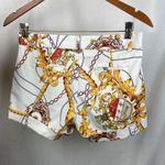 OVI  Ivory Cream Status Chain Print Bermuda Tailored Shorts S Photo 1