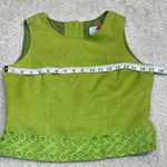 Scarlett VintageScarlett Linen Blend Sleveless Crop Tank Embroidery Detail Women Size 3/4 Photo 1