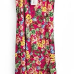 Anastassimo Maxi Dress Size M Pink Floral Print Gathered Neckline Vibrant Size M Photo 0
