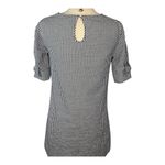 Crown & Ivy ‎ Gingham Dress Bow Sleeve Keyhole Back Casual Black White Size Small Photo 5