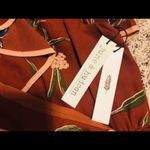 June and Hudson Dress Cold-Shoulder Wrap Bark Floral Maroon Brown Size M New w/Tag Photo 5