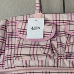 Ulta Beauty Pink Plaid Travel Gym Bag Outer Pockets Double Handle Weekend NWT Photo 1