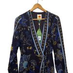 Farm Rio NWT Brown Garden Wrap Dress Women’s Size Medium Embroidered Floral Eco Photo 3