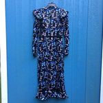 GIAMBATTISTA VALLI Ruffled Embroidered Sequined Organza Midi Dress Black Size 8 Photo 12