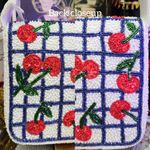 Viral Made In India Cherry Beaded Bag Blue Photo 7