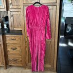 A New Day Pink Crushed Velvet Jumpsuit Womens Medium 70's Inspired Hyperfeminine Photo 5