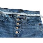 EXPRESS Jeans Womens 6RMOM JEAN Button Fly Denim Blue Dark Pants Super High Rise Photo 6