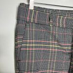Loft outlet plaid belted straiht leg pants black white women size 6 professional Photo 1