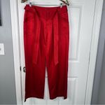 Armani Exchange Sz 4 Red Silk Blend Wide Leg Pants Photo 1