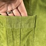 Colebrook Large Suede Leather Lime Green Jacket Women's Paisley Lined 2 Button Photo 3