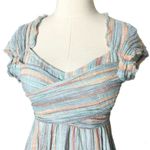 Free People One Maia Wrap Mini Dress Striped Tiered Sweetheart Size Small Photo 1