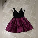 XScape  Black and Purple Sleeveless Dress Photo 1